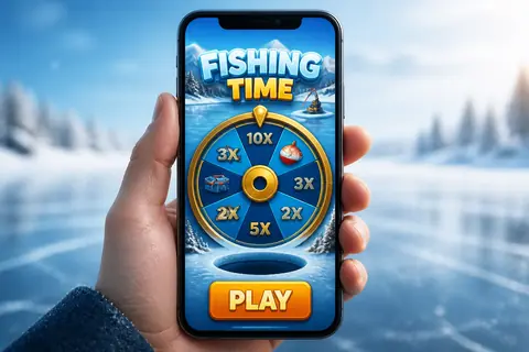 Fishing Time on a phone screen